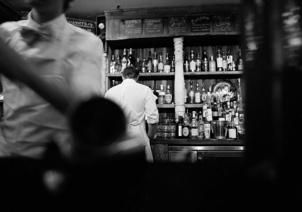(Black & White) vancouver bar worker